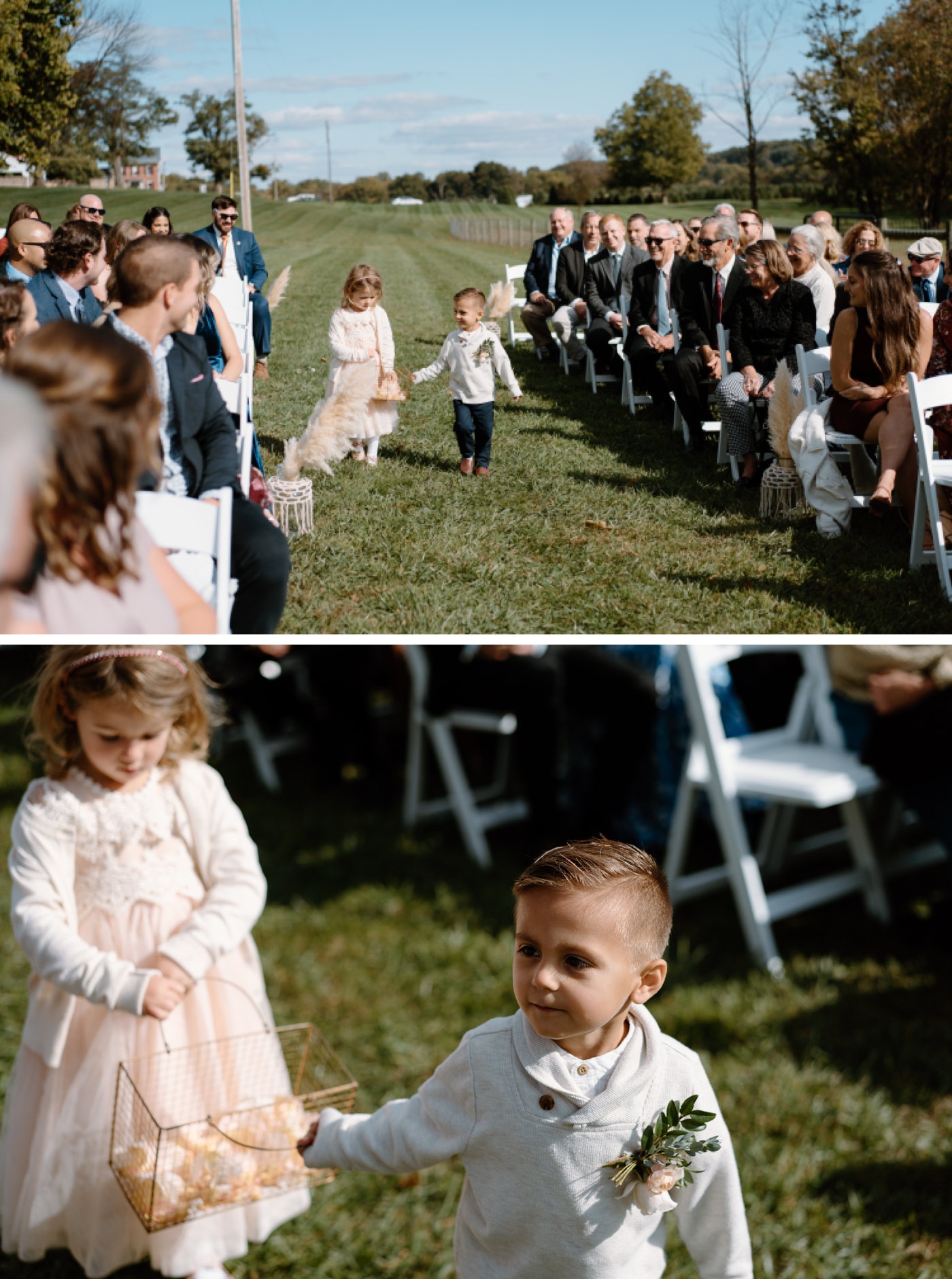 Outdoor wedding ceremony at Elizabeth Farms in Lancaster, PA